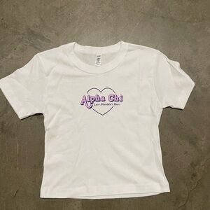 Los Angeles Apparel White Tee - alpha chi omega sorority